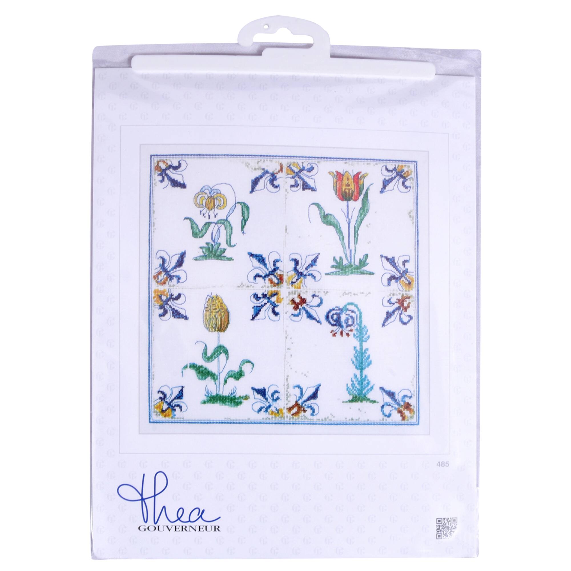 Thea Gouverneur Since 1959® Delft Blue Tulips Counted Cross Stitch Kit